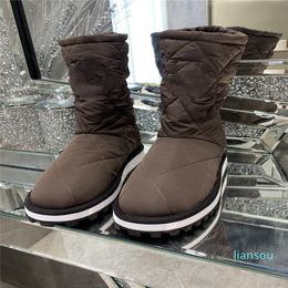 design boot slip on wave heel snow boots mixed Colour warm shoes large size