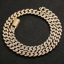 Mens Hip Hop Chain 8mm Prong Setting Micro-inlaid AAA Zircon Iced Out Bling 18K Real Gold Plating Necklace Bracelets Fashion Jewellery For Gift