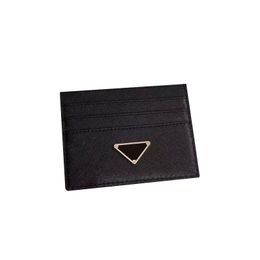 Card Holders Credit Wallet Designer Men and Women Black Fashion 2024 Passport Cover ID Business Mini Coin Pocket for Ladies Purse Case Triangle