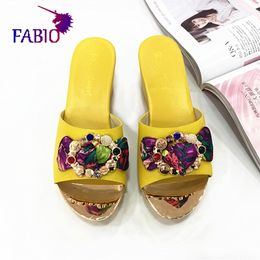 Women Bow wedges slippers Comfortable PU sole high heel for women Africa Nigeria Y200423