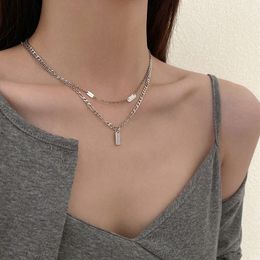 Layered Pendant Choker Necklace for Women Girls 925 Sterling Silver Stamp 18K Gold Chain Fashion Jewellery Gifts Box Birthday Wedding