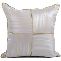 Cushion/Decorative Pillow DUNXDECO Cushion Cover Decorative Case Modern Simple Geometric Jacquard Golden Lines Patchwork Coussin Sofa Chair