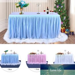 Table Cloth 6ft Wedding Christmas Tulle Tutu Skirt Tableware For Party Birthday Festive Baby Shower Decoration Skirting