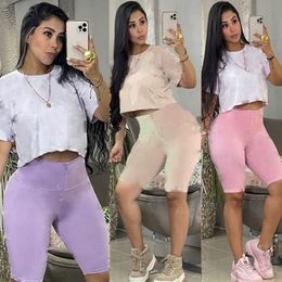 Womens Outfits Two Pieces Set Tracksuits Short Sleeve Shorts Top Shorts Sportswear Ladies New Pants Set New Type Selling klw6185