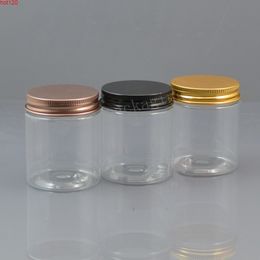 50pcs/lot 80g clear jars PET plastic empty cosmetic containers ,aluminum caps, salt scrub,powder body cream ,lotion,beadsgood qty