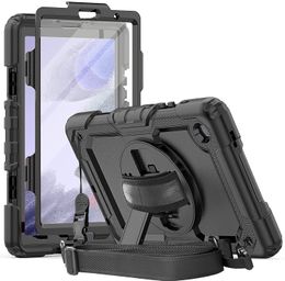 Heavy Duty Shockproof Case with Screen Protector, 360° Rotating Hand Strap/Stand, Shoulder Strap Cases For Samsung Galaxy Tab A7 Lite 8.7 inch SM-T220/T225/T227