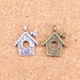 120pcs Antique Silver Plated Bronze Plated cabin house Charms Pendant DIY Necklace Bracelet Bangle Findings 17*15mm