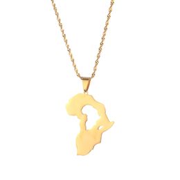 Africa Map Pendant Chain Necklaces African Maps Jewelry For Women Men