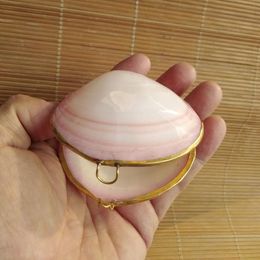 novelty ring boxes UK - Novelty Items Natural Conch Shell Jewelry Box Open Phnom Penh Pink Clam Inlaid Storage Ring Creative Gift