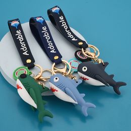 10Pieces/Lot New cartoon shark key ring creative cute shark key chain men and women bag pendant small gifts