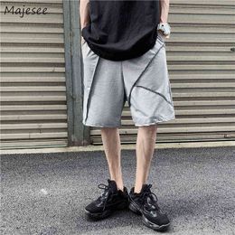 Shorts Men Trendy Streetwear Loose Casual Teens Students Knee-length Harajuku Criss-cross All-match Ins Minimalist G220223