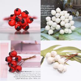 Decorative Flowers & Wreaths 50/100pcs Pearl Stamen Artificial Stamens Red Berries Cherry Mini Fake Foam Fruit Flower For Wedding Party Home