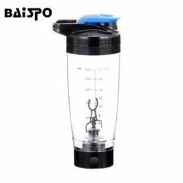 600ML Water Bottle Protein Power Automation Coffee Blender Milk Shaker Mixer Intelligent Automatic movement drinkware 211013