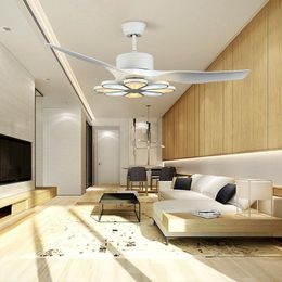 Ceiling Fans Intelligent Simple Nordic Fan Light Restaurant Living Room Lamp Bedroom Frequency Conversion Household Live