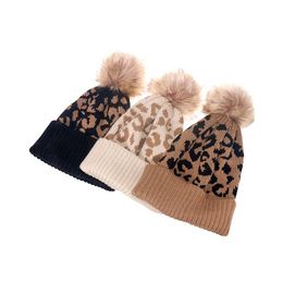 home Autumn /winter hair ball knitting hat fashion leopard grain curl edge wool hats European and American personality keep warm cap ZC501
