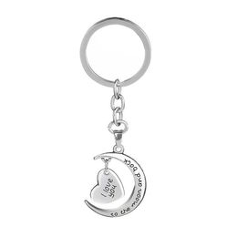 2021 letter keyring Heart Keychain I Love you to the Moon and Back Keychains Key Rings Bag Hangs Fashion Jewellery BY DHL