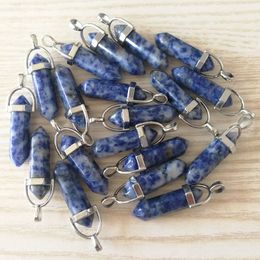 Fashion Charm Natural Stone Sodalite Pendant & Necklaces 50pcs pillar pendants for making Jewellery