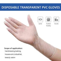 Food Grade Transparent Pvc Gloves Powder Disposable Latex Universal Household Garden Cleaning Free Dhl
