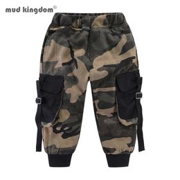Mudkingdom Boys Camo Jogger Pants Fashion Knit Big Pocket Autumn Winter Elastic Waist Cargo 210615