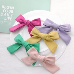 2021 Spring/Summer Children Barrette New Cute Girl Bowknot Hair Pin  Baby Hairpin Sweet Kids Candy Colour Party Hair Accessory C6826