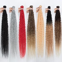 22-28インチディープウェーブツイストかぎ針編み髪自然合成アフロオンビア編組ヘアエクステンション
