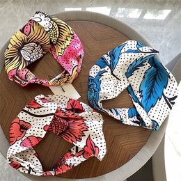 Flower Pattern Headbands Soft Satin Turban Bohemia Style Dot Printed Hair Bands Thin Breathable Hairs Accessories