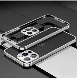 Glossy Aluminum Alloy Bumper Case For iPhone 14 Pro Max 14 13 12 11 Camera Lens Protector Cover