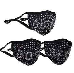 Dust mask Bling Bling diamond protective cover can be inserted into PM2.5, washable and reusable Coloured rhinestones