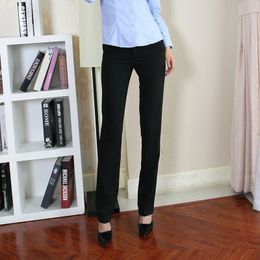 Women's Trousers Professional High Waist Suit Pants Work Plus Velvet Winter Straight Thickening 210527