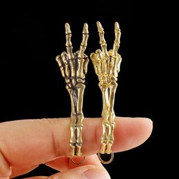 Latest Portable Cool Hand Skeleton Luxury Decoration Tobacco Cigarette Smoking Finger Bracket Support Keychain Necklace Ring Clip Holder DHL