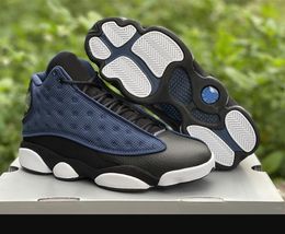 13 Brave Blue Men Basketball Shoes Carbon Fibe 13s Navy Black-White-University Blue outdoor Sneakers Sports DJ5982-400 With Original Box size : us 7-13