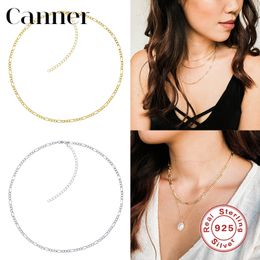 Canner 925 collane girocollo in argento sterling per le donne forma di clip catena di metallo collana clavicola collare gioielli in argento sterling W5 Q0531