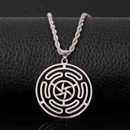 Designer Necklace Luxury Jewellery Hekate Wheel Strophalos of Hecate Stainless Steel Pendant Magic Symbol Charm femme Gift