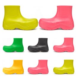 top Chelsea boots womens Candy solid colors pink black Pistachio Frost yellow red bule platform Martin Ankle Boot round toes waterproof size 36-40