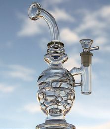 Clear Glass Bong Fab Egg Water Pipes Dab Rig Bong Recycler Glass Recycler Oil Rig 14.4MM joint