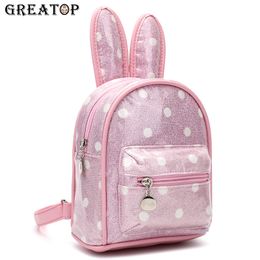 Backpack Cartoon Unisex GREATOP 3D Cute Rabbit School Bags PU Leather Children Kindergarten for Baby Girls Outdoor