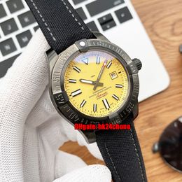 8 Styles High Quality Watches M17331 Black PVD 43MM Automatic Mechanical Mens Watch Yellow Dial Leather Strap Gents Wristwatches
