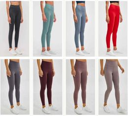 L 32 Yoga Outfits Leggings Gym Clothes Women Legging High Waist Running Fitness Sports Exercise Full Length Pants Trouses Workout Tights
