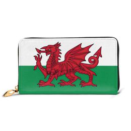 Wallets Flag Of Wales Leather Wallet Purse Card Pack Holder Multifunction Gifts For Kids Adults