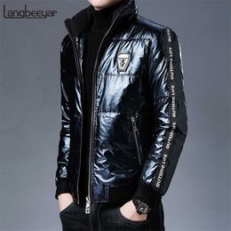 Top Grade Designer Brand Casual Fashion Shiny Bubble Men Down Jacket Men Winter Windbreaker Streetwear Coats Men Clothes 211008