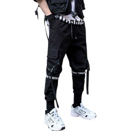 Schwarz Hip Hop Streetwear Männer Jogger Cargo Hosen Männer Mode Baumwolle Jogginghose Casual Harem Hosen Harajuku Y0927