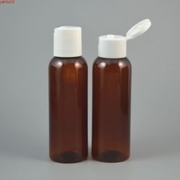 60pc/lot 100ml Amber Plastic Lotion Bottle, Flip/Disk Cap,Empty Cream Container,Refillable Bottle,4oz PET Jargood qty