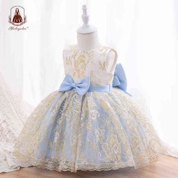 Yoliyolei baby girl dresses party and wedding Princess Sequin Lace Soft Mesh Birthday Prom Toddler Kids Elegant Children Gown G1129