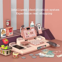Kids Pretend Play Shopping Toys Simulation Supermarket Electronic Cashier Cash Register Children's Role Play Game Toys 210312