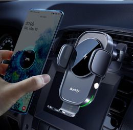 Qi Car Wireless Charger Auckly 15W Fast in Automatic Sensor Phone Holder Vent Mount Compatible for S20/S10,for iPhone 12 13 Pro Max Mini