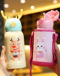 Bottle 304 Stainless Steel Vacuum Flask 500ML Double Cover Bottles Leakproof With Carry Cup Holder