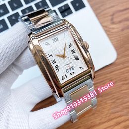 Fashion New Automatic Mechanical Men watch waterproof Stainless Steel Geometric Roman Number watches Male Date clock 40mm