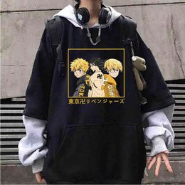 2021 Anime Hoodie Tokyo Revengers Hoodied Long Sleeve Streetwear Harajuku Sweatshirt Men/Women Unisex Sport Hoody H1227