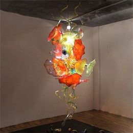 Decorative multicolor pendant lamps hanging lights fixture artistic hand blown glass chandeliers italian style 80*150cm led light for home art deco