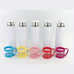 Sublimation Tumbler Transparent Lid Blank Sublimation Stainless Steel Vacuum Cup 500ml DIY Printed Insulated Water Bottles